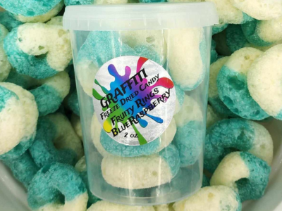 Blue Raspberry Fruity Rings Freeze Dried Candy